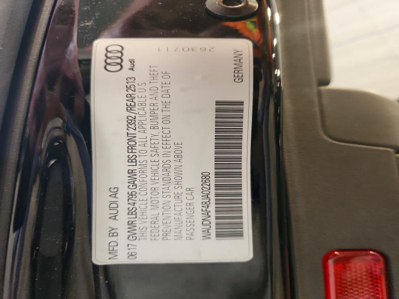 Продаж на аукціоні авто 2018 Audi A4, vin: WAUDNAF48JA022680, номер лоту: 59945636