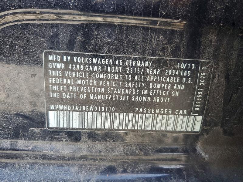 60482686 :رقم المزاد ، WVWHD7AJ8EW010710 vin ، 2014 Volkswagen Gti مزاد بيع