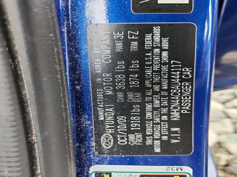 59293226 :رقم المزاد ، KMHCN4AC8AU444117 vin ، 2010 Hyundai Accent مزاد بيع
