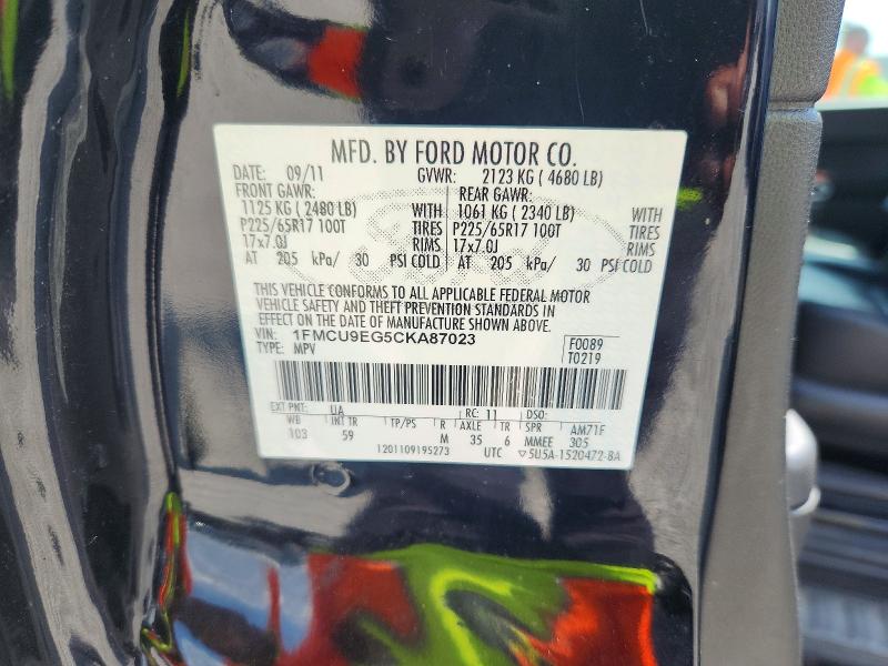 Aukcja sprzedaży 2012 Ford Escape, vin: 1FMCU9EG5CKA87023, numer aukcji: 62269686