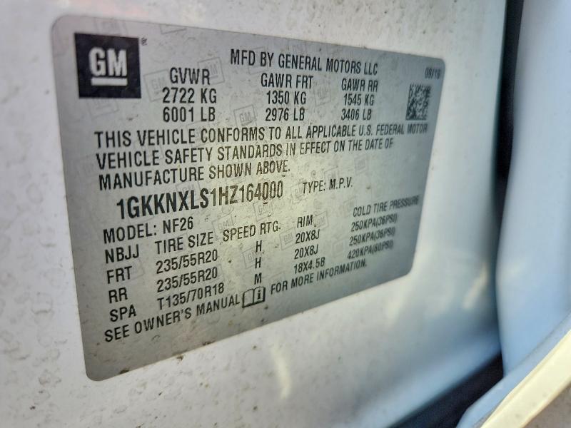 61609906 :رقم المزاد ، 1GKKNXLS1HZ164000 vin ، 2017 Gmc Acadia مزاد بيع