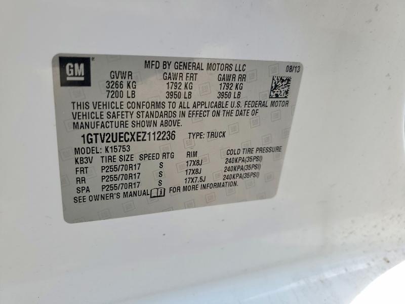 Продажа на аукционе авто 2014 Gmc Sierra, vin: 1GTV2UECXEZ112236, номер лота: 59786886