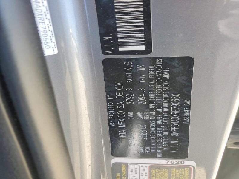 59976806 :رقم المزاد ، 3KPF54ADXRE790660 vin ، 2024 Kia Forte مزاد بيع