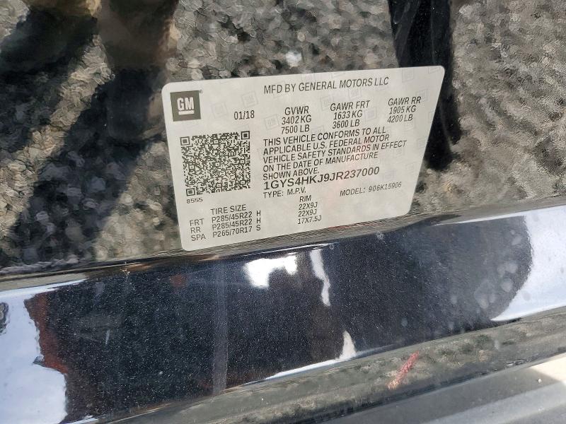 62013976 :رقم المزاد ، 1GYS4HKJ9JR237000 vin ، 2018 Cadillac Escalade مزاد بيع