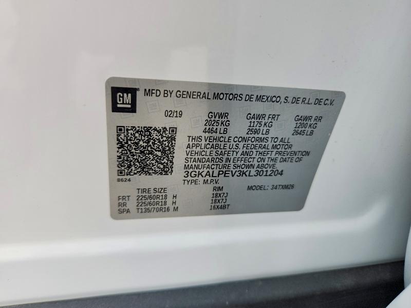 2019 Gmc Terrain მანქანა იყიდება აუქციონზე, vin: 3GKALPEV3KL301204, აუქციონის ნომერი: 62458606