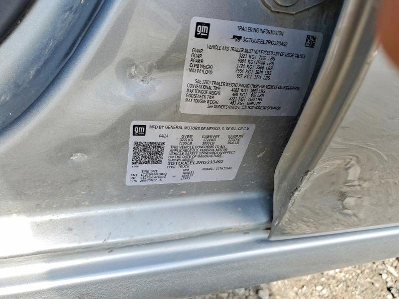 Aukcja sprzedaży 2024 Gmc Sierra, vin: 3GTUUEEL2RG333492, numer aukcji: 60227026