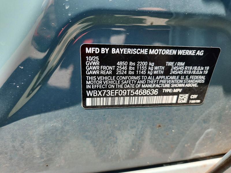 61605096 :رقم المزاد ، WBX73EF09T5468636 vin ، 2026 Bmw X1 مزاد بيع