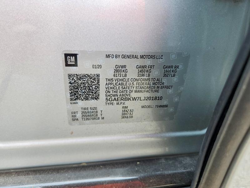 2020 Buick Enclave მანქანა იყიდება აუქციონზე, vin: 5GAERBKW7LJ201810, აუქციონის ნომერი: 61221286