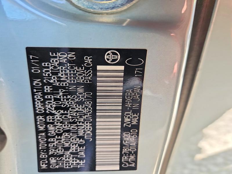 Aukcja sprzedaży 2017 Toyota Prius, vin: JTDKBRFU7H3548170, numer aukcji: 60647716