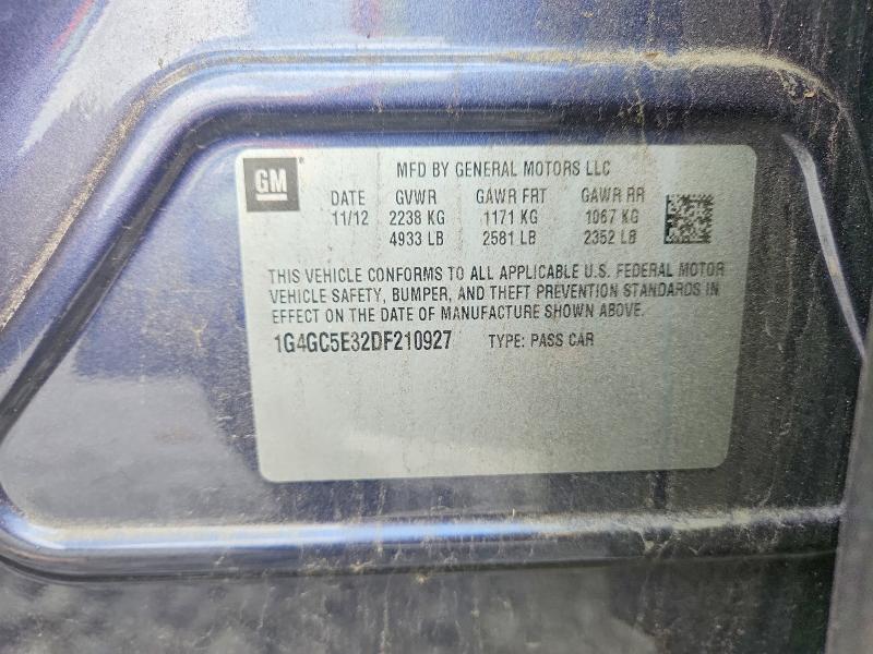 59391266 :رقم المزاد ، 1G4GC5E32DF210927 vin ، 2013 Buick Lacrosse مزاد بيع