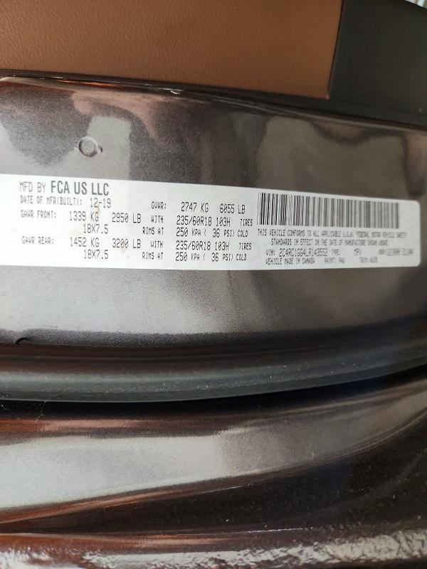 85627405 :رقم المزاد ، 2C4RC1GG4LR143552 vin ، 2020 Chrysler Pacifica مزاد بيع