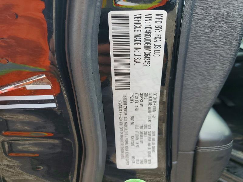 Продажа на аукционе авто 2021 Dodge Durango, vin: 1C4RDJDG8MC643452, номер лота: 62819476
