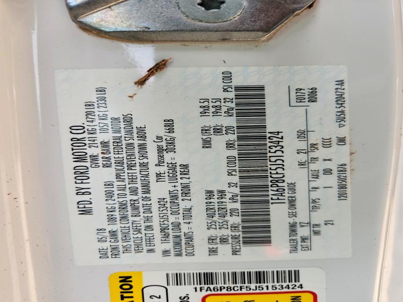 Продажа на аукционе авто 2018 Ford Mustang, vin: 1FA6P8CF5J5153424, номер лота: 62614266
