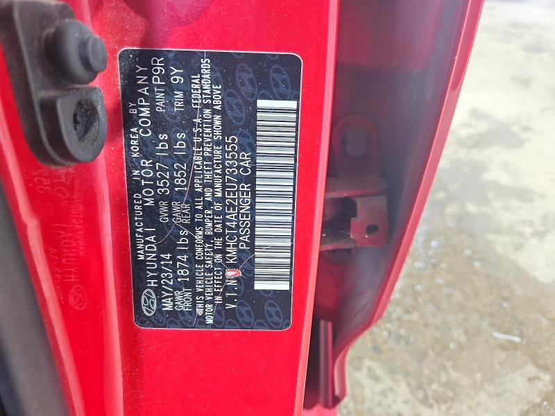 62928856 :رقم المزاد ، KMHCT4AE2EU733555 vin ، 2014 Hyundai Accent مزاد بيع