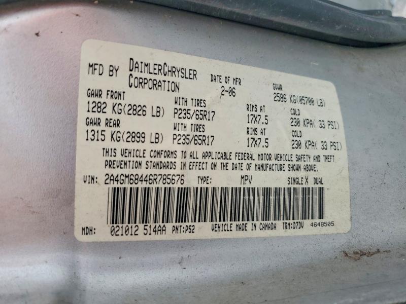 2006 Chrysler Pacifica მანქანა იყიდება აუქციონზე, vin: 2A4GM68446R785676, აუქციონის ნომერი: 61756286