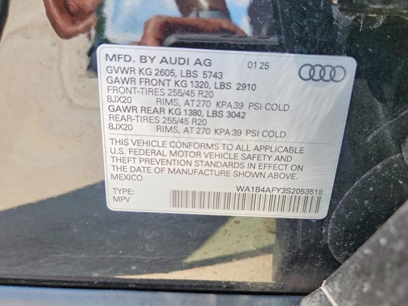Продаж на аукціоні авто 2025 Audi Sq5, vin: WA1B4AFY3S2053518, номер лоту: 60709246