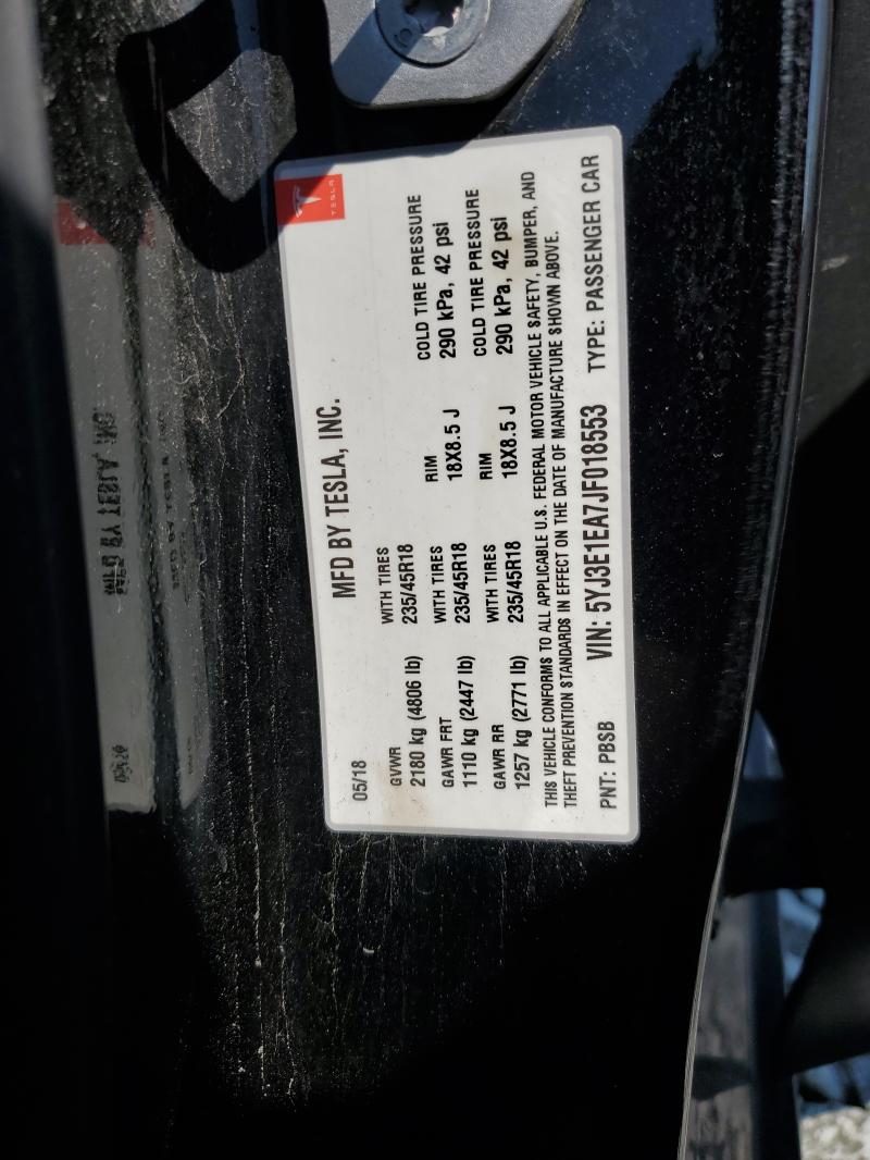 Aukcja sprzedaży 2018 Tesla Model 3, vin: 5YJ3E1EA7JF018553, numer aukcji: 54329336