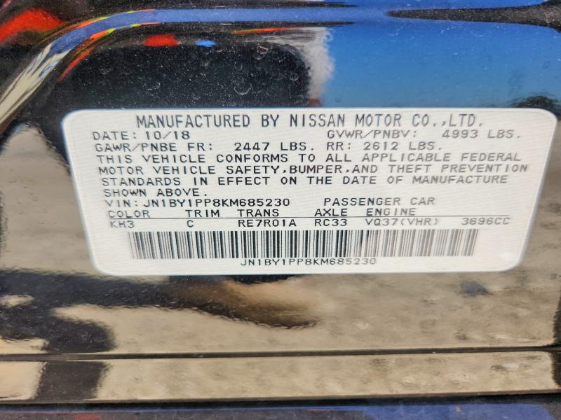 59854966 :رقم المزاد ، JN1BY1PP8KM685230 vin ، 2019 Infiniti Q70l مزاد بيع