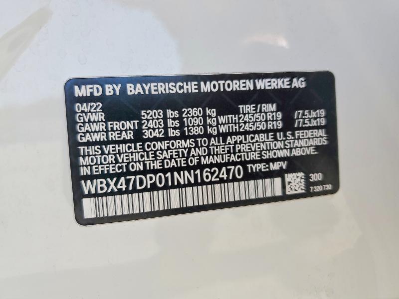 Aukcja sprzedaży 2022 Bmw X3, vin: WBX47DP01NN162470, numer aukcji: 61008626