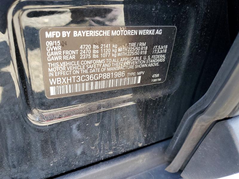 62278736 :رقم المزاد ، WBXHT3C36GP881986 vin ، 2016 Bmw X1 مزاد بيع