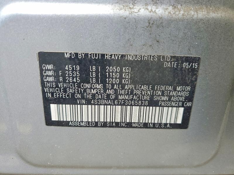 62856836 :رقم المزاد ، 4S3BNAL67F3065838 vin ، 2015 Subaru Legacy مزاد بيع