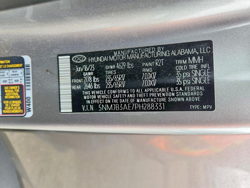 2023 Hyundai Tucson მანქანა იყიდება აუქციონზე, vin: 5NMJB3AE7PH288331, აუქციონის ნომერი: 60561486