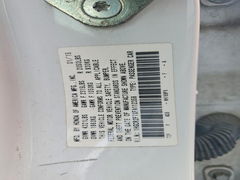 60458006 :رقم المزاد ، 1HGCR2F7XFA112358 vin ، 2015 Honda Accord مزاد بيع