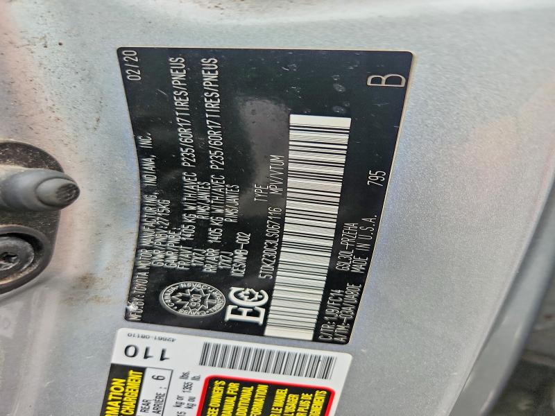 62954226 :رقم المزاد ، 5TDKZ3DC3LS067116 vin ، 2020 Toyota Sienna مزاد بيع