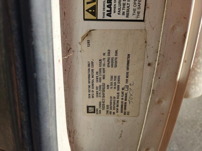 2004 Gmc C4500 მანქანა იყიდება აუქციონზე, vin: 1GDE4C1194F509232, აუქციონის ნომერი: 59918166