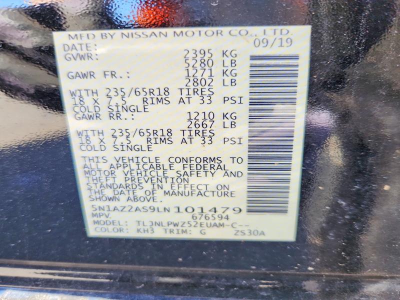 Aukcja sprzedaży 2020 Nissan Murano, vin: 5N1AZ2AS9LN101479, numer aukcji: 61088696