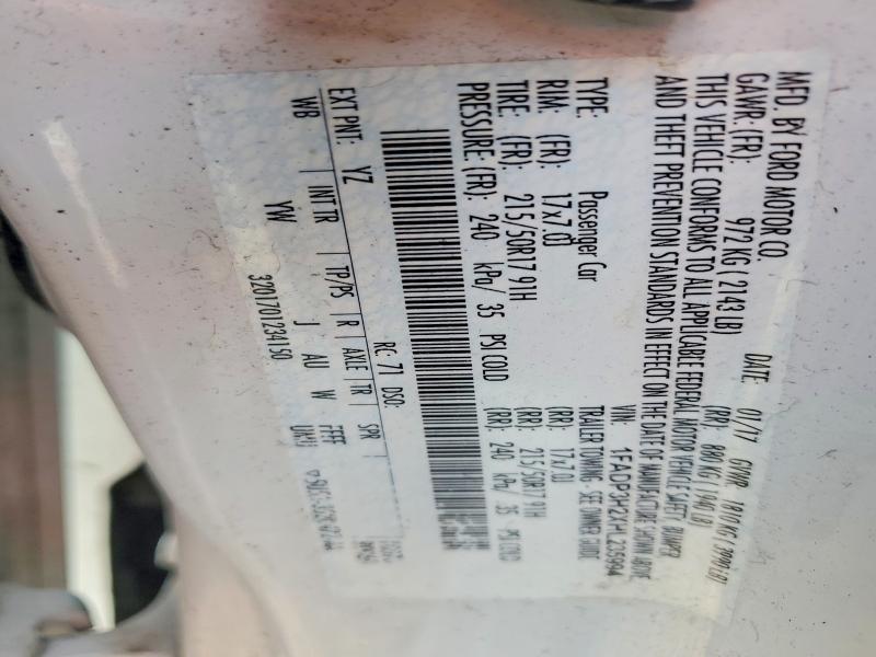 2017 Ford Focus მანქანა იყიდება აუქციონზე, vin: 1FADP3H2XHL235994, აუქციონის ნომერი: 59371016