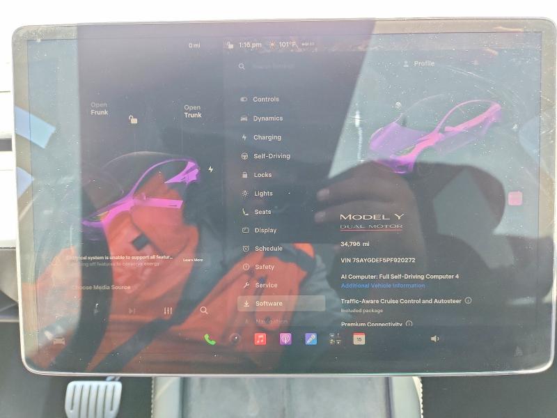 61146686 :رقم المزاد ، 7SAYGDEF5PF920272 vin ، 2023 Tesla Model Y مزاد بيع