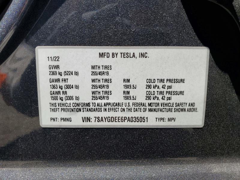 Aukcja sprzedaży 2023 Tesla Model Y, vin: 7SAYGDEE6PA035051, numer aukcji: 60034046