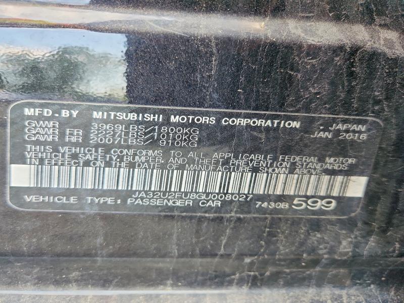Продажа на аукционе авто 2016 Mitsubishi Lancer, vin: JA32U2FU8GU008027, номер лота: 60899906
