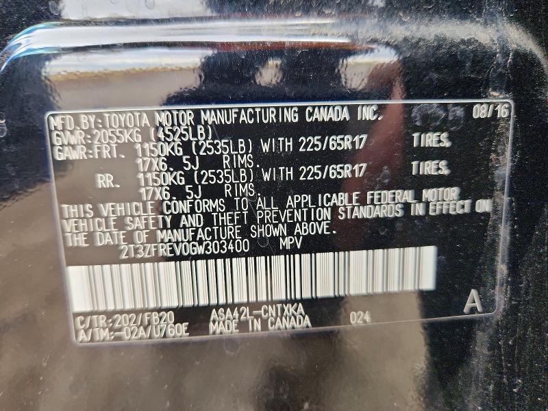 Продажа на аукционе авто 2016 Toyota Rav4, vin: 2T3ZFREV0GW303400, номер лота: 60487586