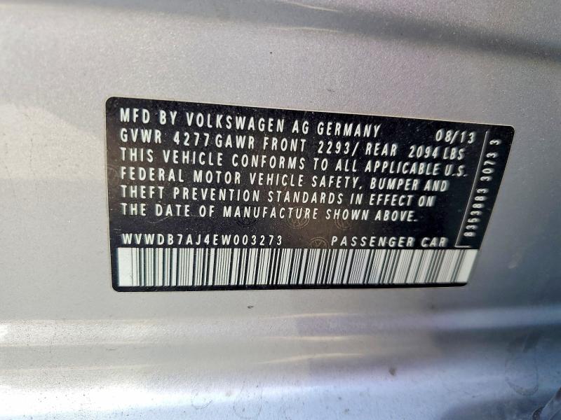 2014 Volkswagen Golf მანქანა იყიდება აუქციონზე, vin: WVWDB7AJ4EW003273, აუქციონის ნომერი: 61790686