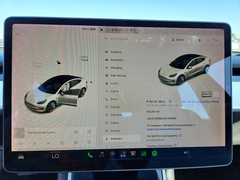 2019 Tesla Model 3 მანქანა იყიდება აუქციონზე, vin: 5YJ3E1EA3KF302666, აუქციონის ნომერი: 60888576