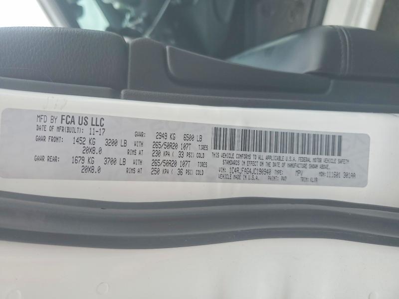 Aukcja sprzedaży 2018 Jeep Grand Cherokee, vin: 1C4RJFAG4JC190940, numer aukcji: 61974946