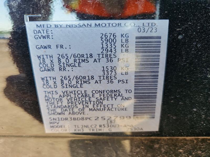 Продаж на аукціоні авто 2023 Nissan Pathfinder, vin: 5N1DR3BD8PC252799, номер лоту: 61931176