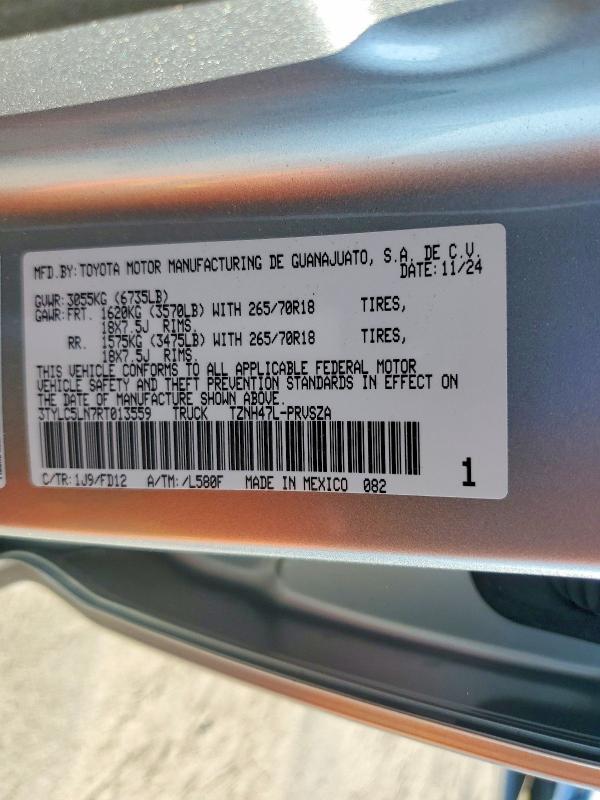 Aukcja sprzedaży 2024 Toyota Tacoma, vin: 3TYLC5LN7RT013559, numer aukcji: 60228096