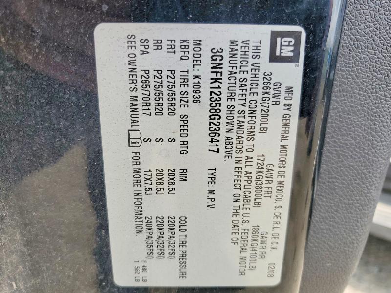 Продаж на аукціоні авто 2008 Chevrolet Avalanche, vin: 3GNFK12358G236417, номер лоту: 61920526