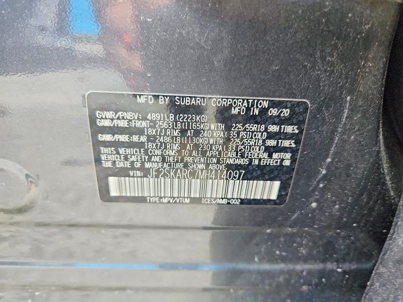 Aukcja sprzedaży 2021 Subaru Forester, vin: JF2SKARC7MH414097, numer aukcji: 63315646