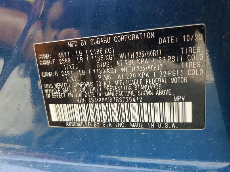 Aukcja sprzedaży 2024 Subaru Crosstrek, vin: 4S4GUHU67R3729412, numer aukcji: 62901546