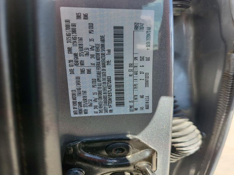 74513485 :رقم المزاد ، 1FTEW1E57LKE72803 vin ، 2020 Ford F150 مزاد بيع