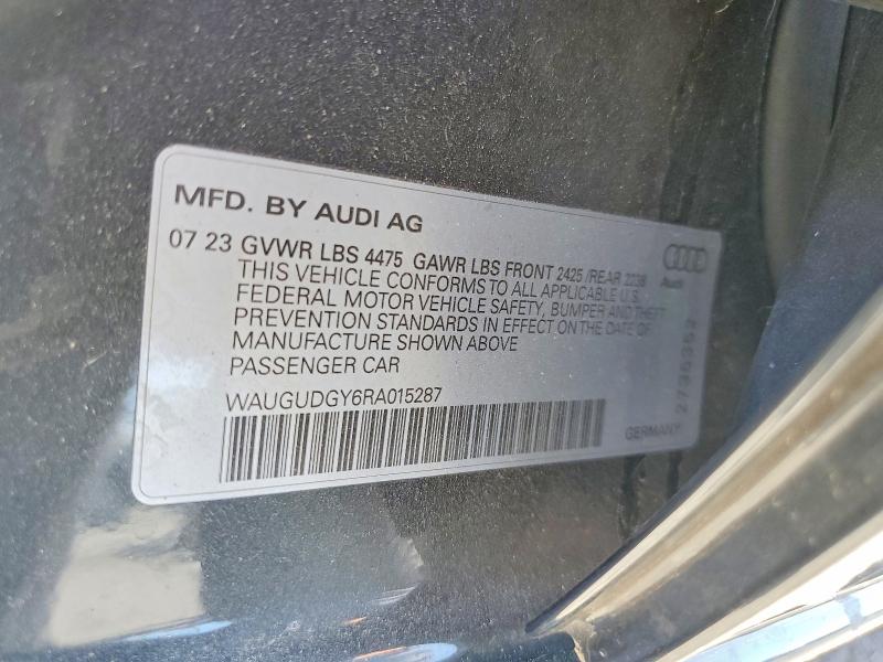 2024 Audi A3 მანქანა იყიდება აუქციონზე, vin: WAUGUDGY6RA015287, აუქციონის ნომერი: 60527306