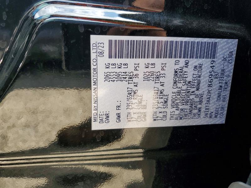 62335646 :رقم المزاد ، 5N1BT3AA2PC869549 vin ، 2023 Nissan Rogue مزاد بيع
