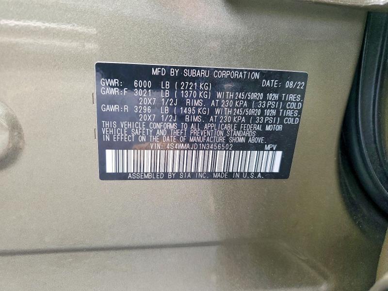 Продажа на аукционе авто 2022 Subaru Ascent, vin: 4S4WMAJD1N3456502, номер лота: 61536436