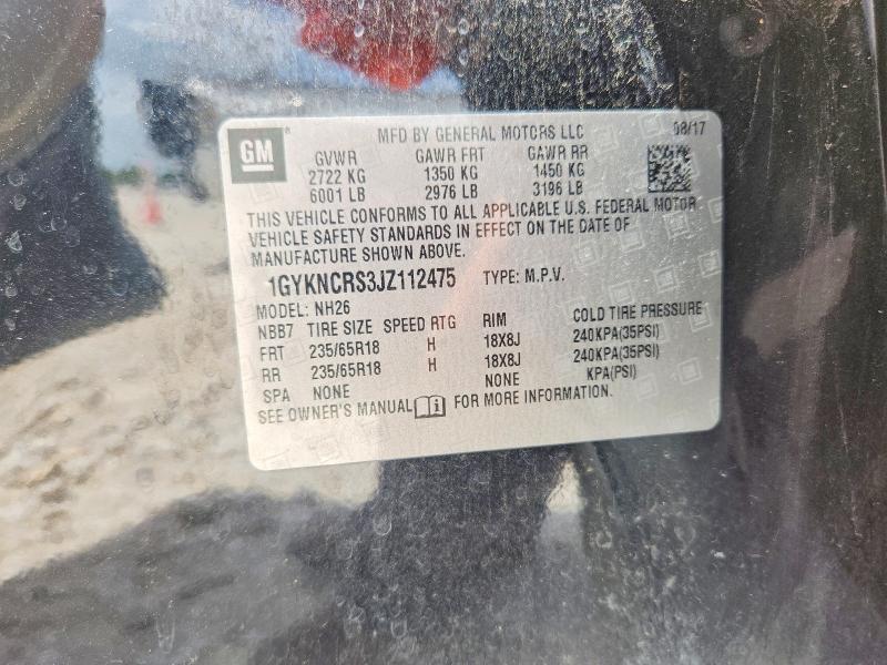 61684976 :رقم المزاد ، 1GYKNCRS3JZ112475 vin ، 2018 Cadillac Xt5 مزاد بيع