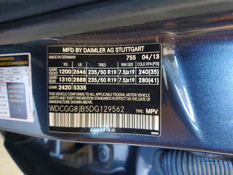 Продажа на аукционе авто 2013 Mercedes-benz Glk, vin: WDCGG8JB5DG129562, номер лота: 62549546
