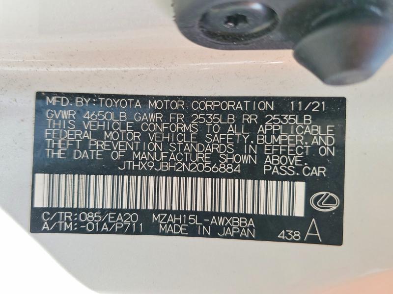 Aukcja sprzedaży 2022 Lexus Ux 250h, vin: JTHX9JBH2N2056884, numer aukcji: 62060616